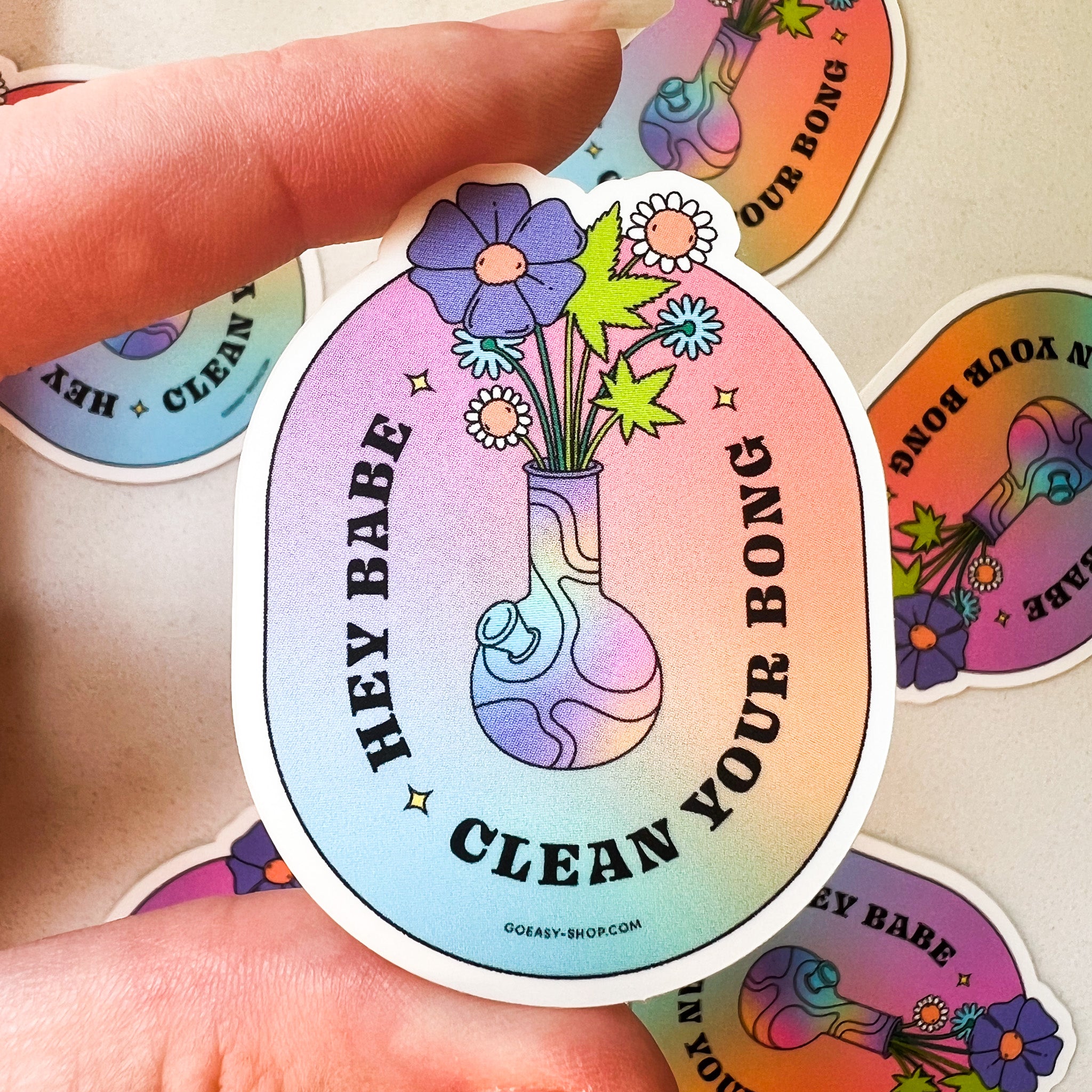 Hey Babe, Clean Your Bong Sticker