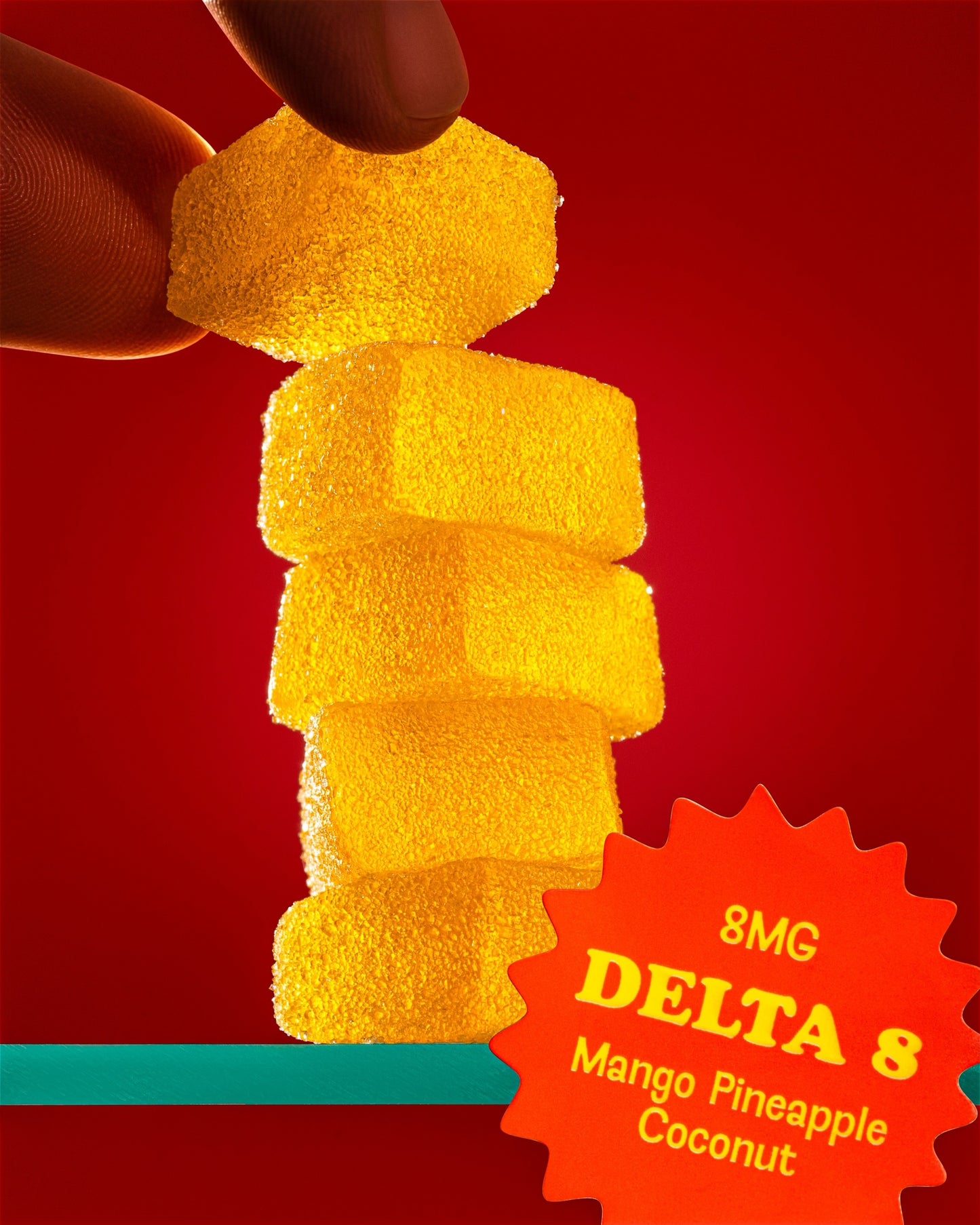 Limited Release! 8 MG Delta-8 THC Gummies - Mango Pineapple Coconut Supreme.